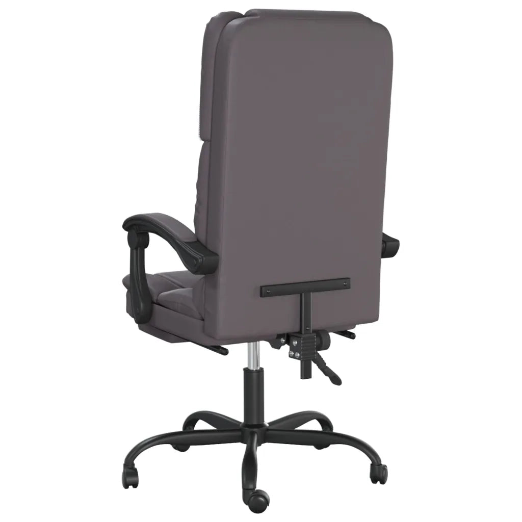Poltrona da Ufficio Massaggiante Reclinabile Grigio Similpelle 349689