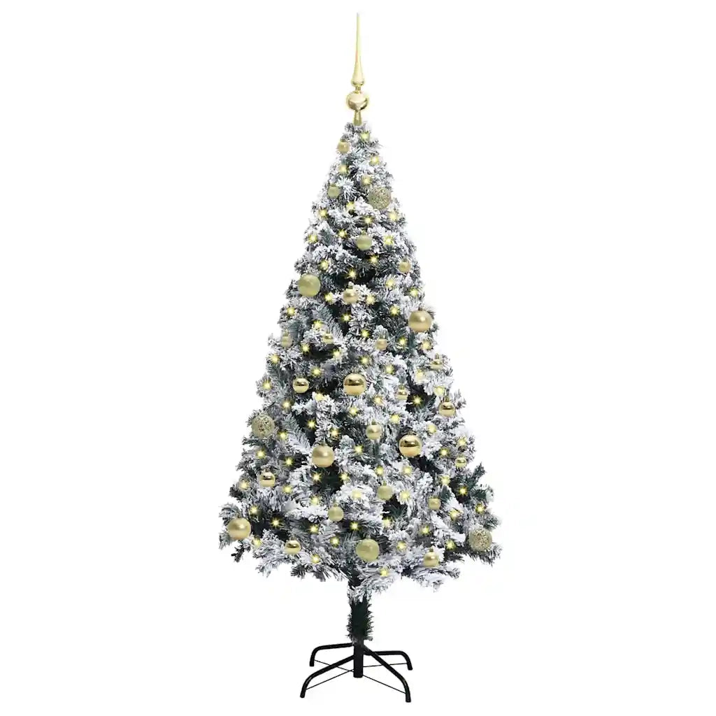 Albero di Natale Artificiale-Albero Natalizio con 150 LED Bianco 150 cm 163611