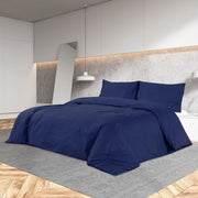 Set Copripiumino Blu Marino 260x240 cm in Cotone 136148