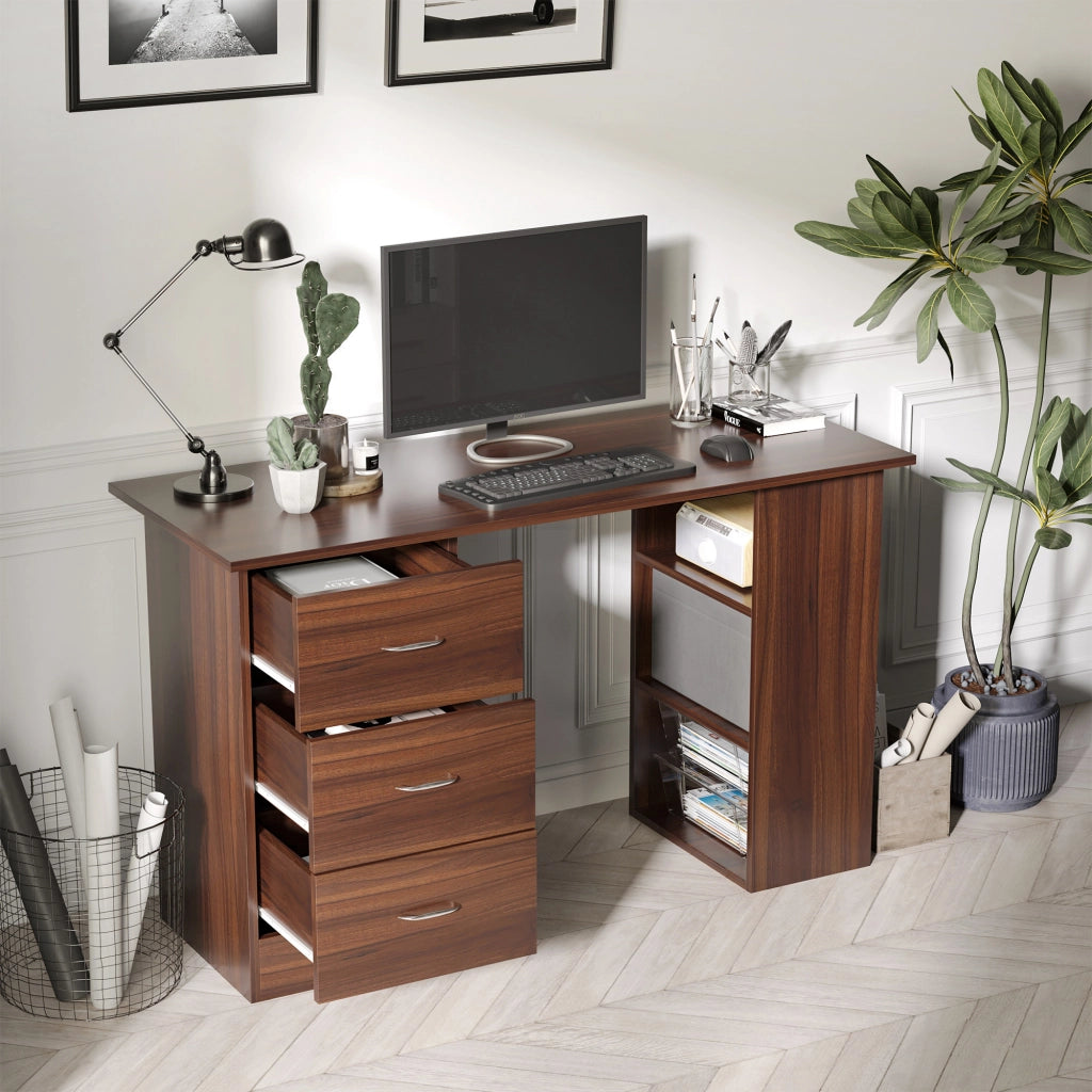 Scrivania con cassetti e ripiani ¨C Xylo ¨C legno 120x50 cm per ufficio e camera