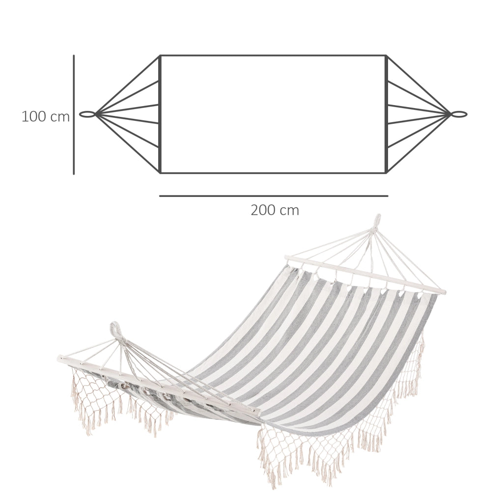 Amaca da giardino ¨C Minimal ¨C grigio e crema 200x100 cm in legno