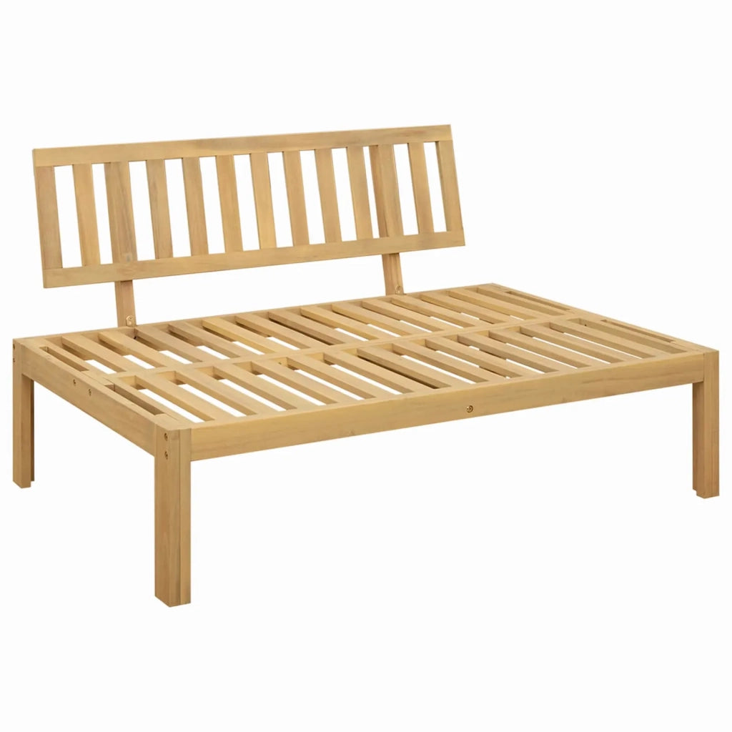 Unità Divano Centrale Acacia Chiaro e Bianco Crema 3418152