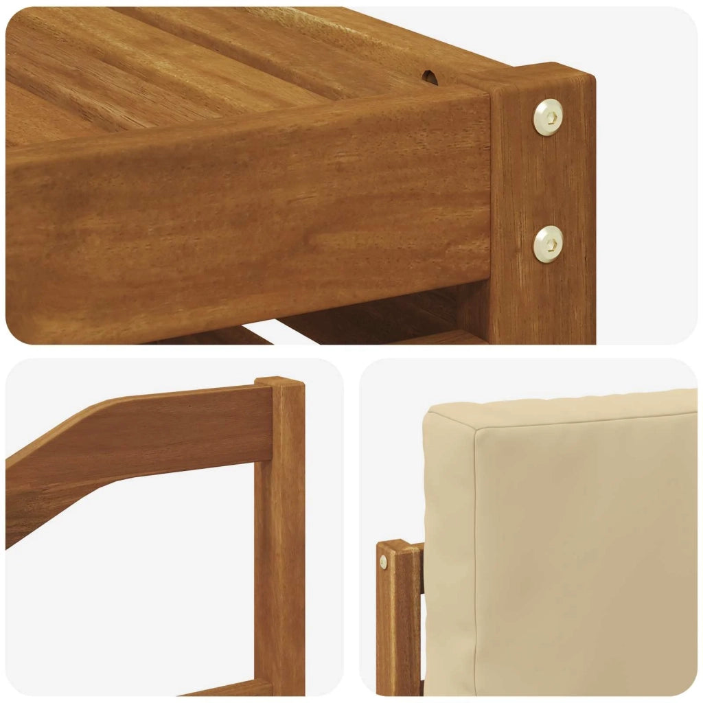 Set di divani da esterno 5 pz Naturale e Beige Poliestere 3374788