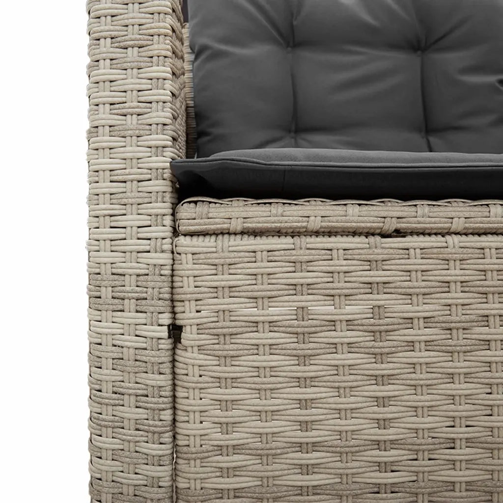 Divano Giardino Tavolo e Cuscini a L Grigio Chiaro Polyrattan 369032