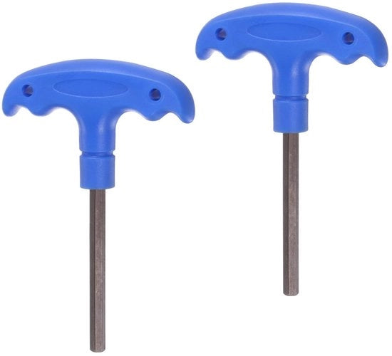 Kit di chiavi T per manubrio - 2 pezzi - 6mm - Acciaio S2 - Progettazione ergonomico - Ideale per biciclette/ mobili - Chiave a lama hexagonale