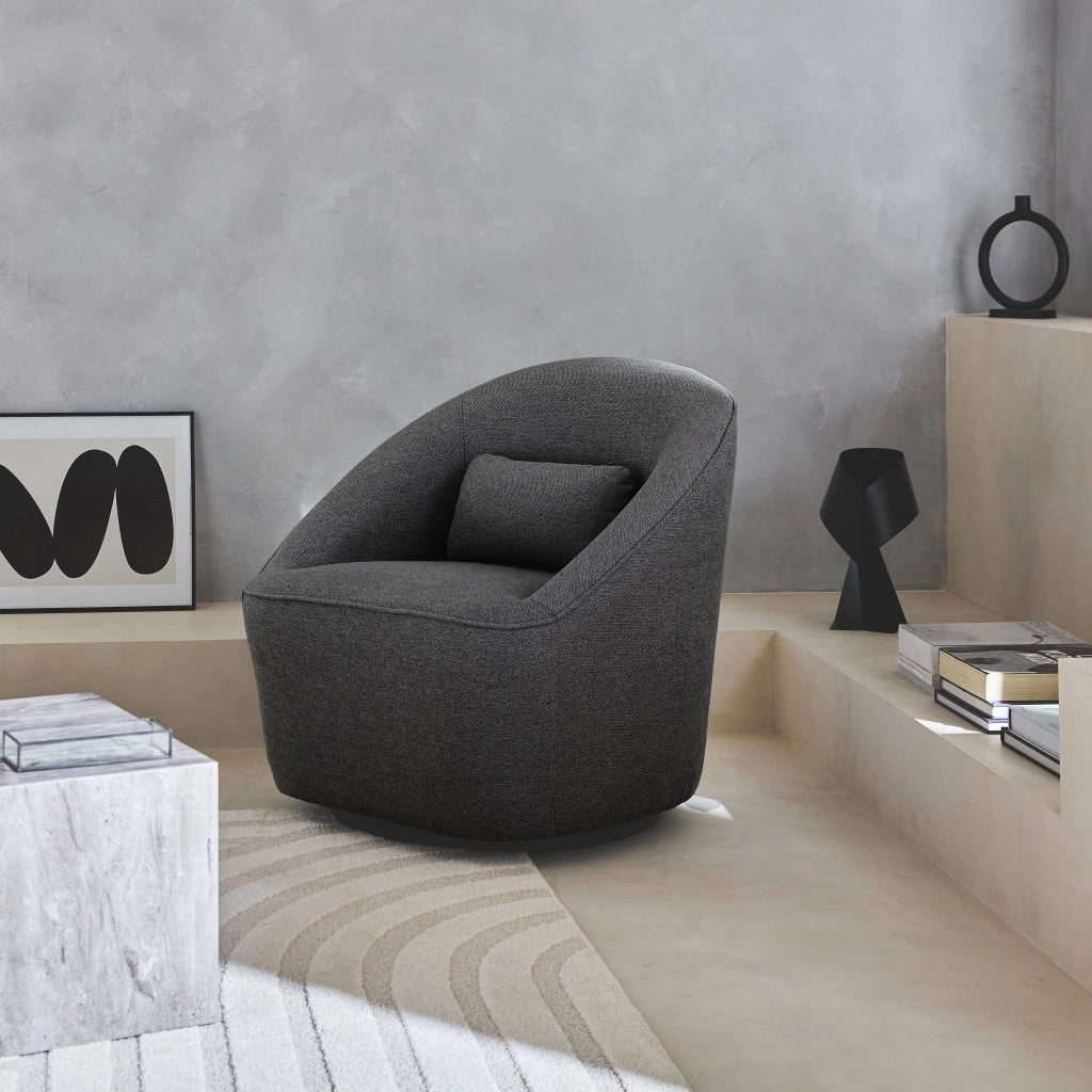 Poltrona girevole 360° con cuscino, grigio scuro