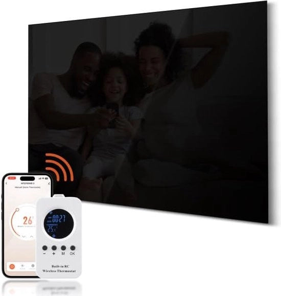 Pannello Infrarosso - 600W - Termostato Intelligente - Comando a Distanza - Funzione App Intelligente - Efficace in Termine di Energia - Silenzioso - fino a 12m2