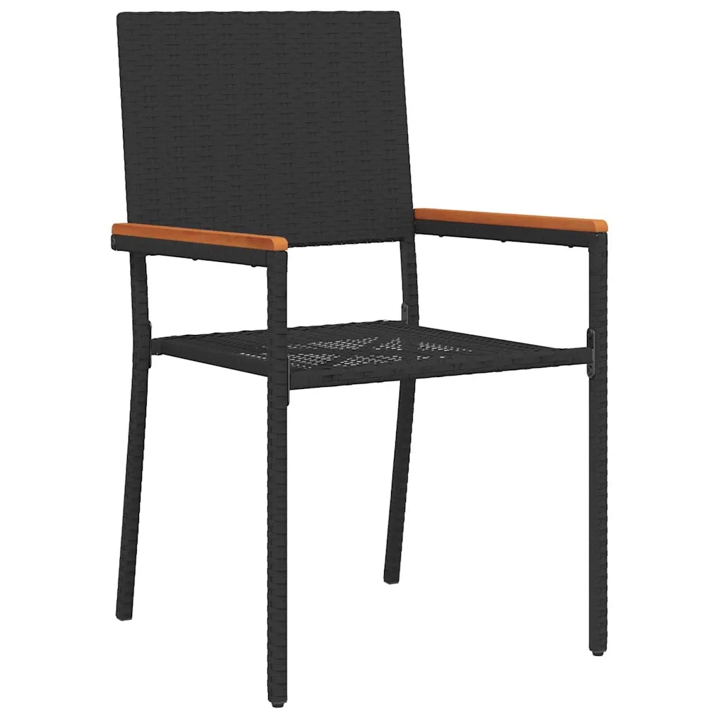 Sedie impilabili da giardino 4 pcs Nero e Marrone 3403061