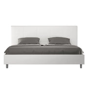 ityhome Letto matrimoniale king size con rete imbottito 190x210 similpelle bianco Mika
