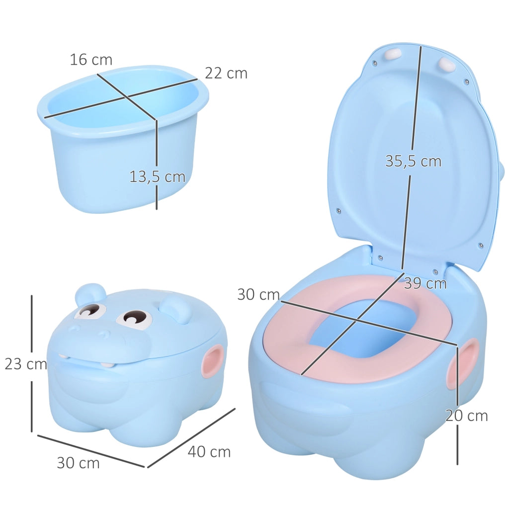 Orinal Bambini Forma Ippopotamo ¨C Minimal ¨C 40x30x23 cm Blu