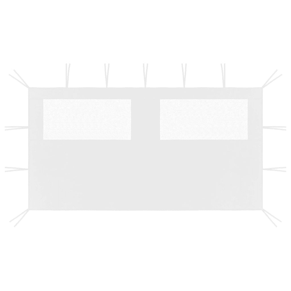 Parete con Finestre per Gazebo 4x2 m Bianca cod mxl 64950