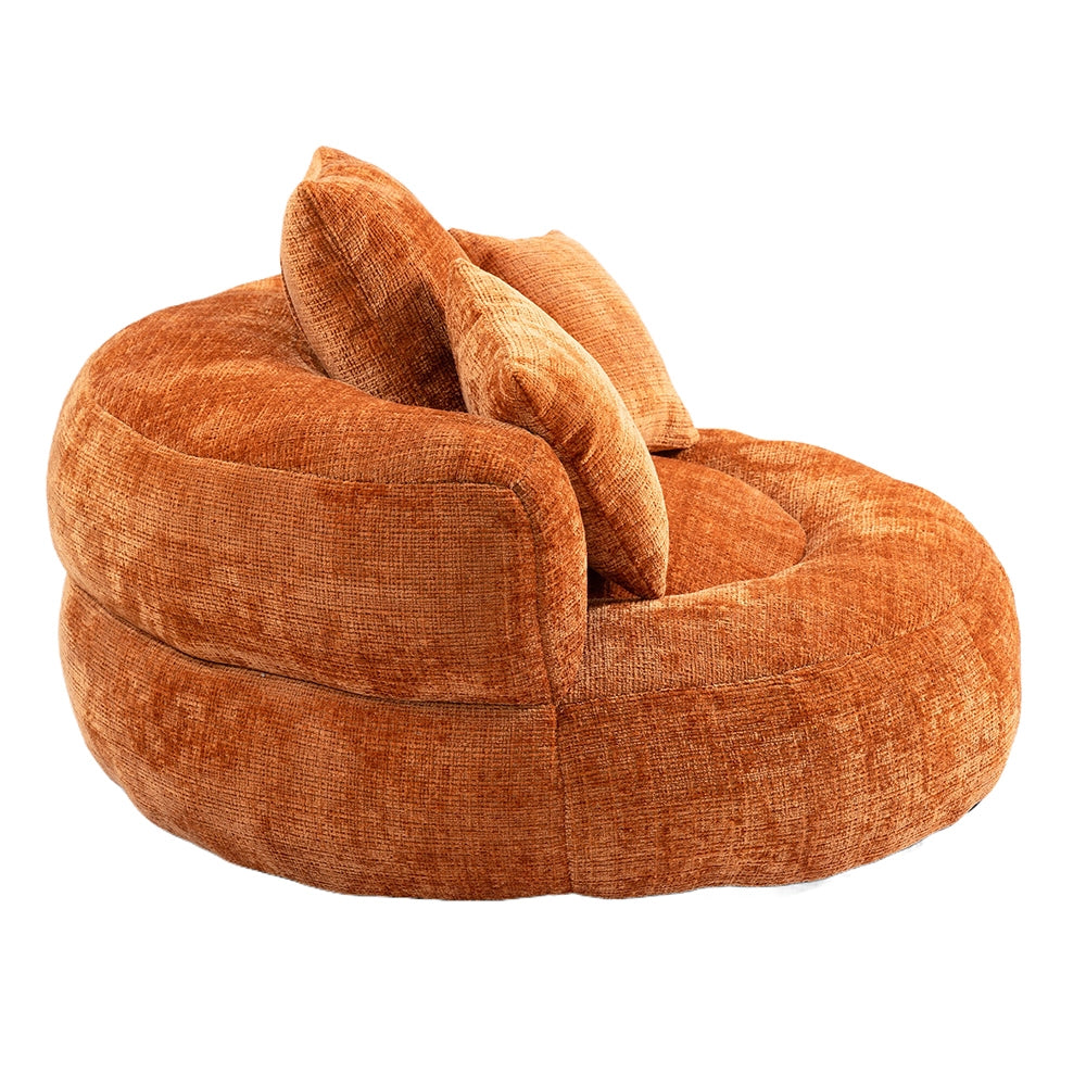 Chaise longue - Xylo - gaming chenille arancione con 3 cuscini