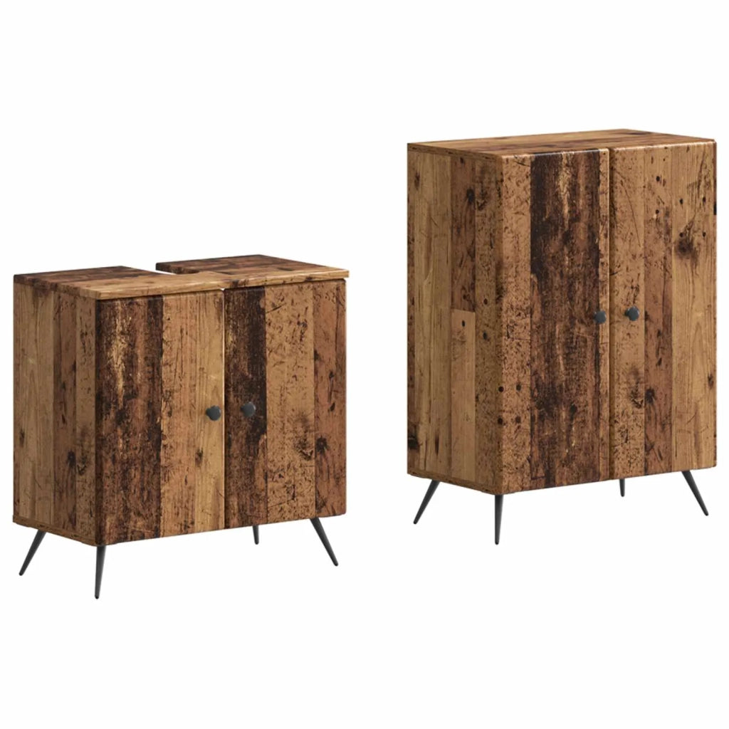Set di Armadi da Bagno da 2 Pezzi BREDA Legno antico 3417646
