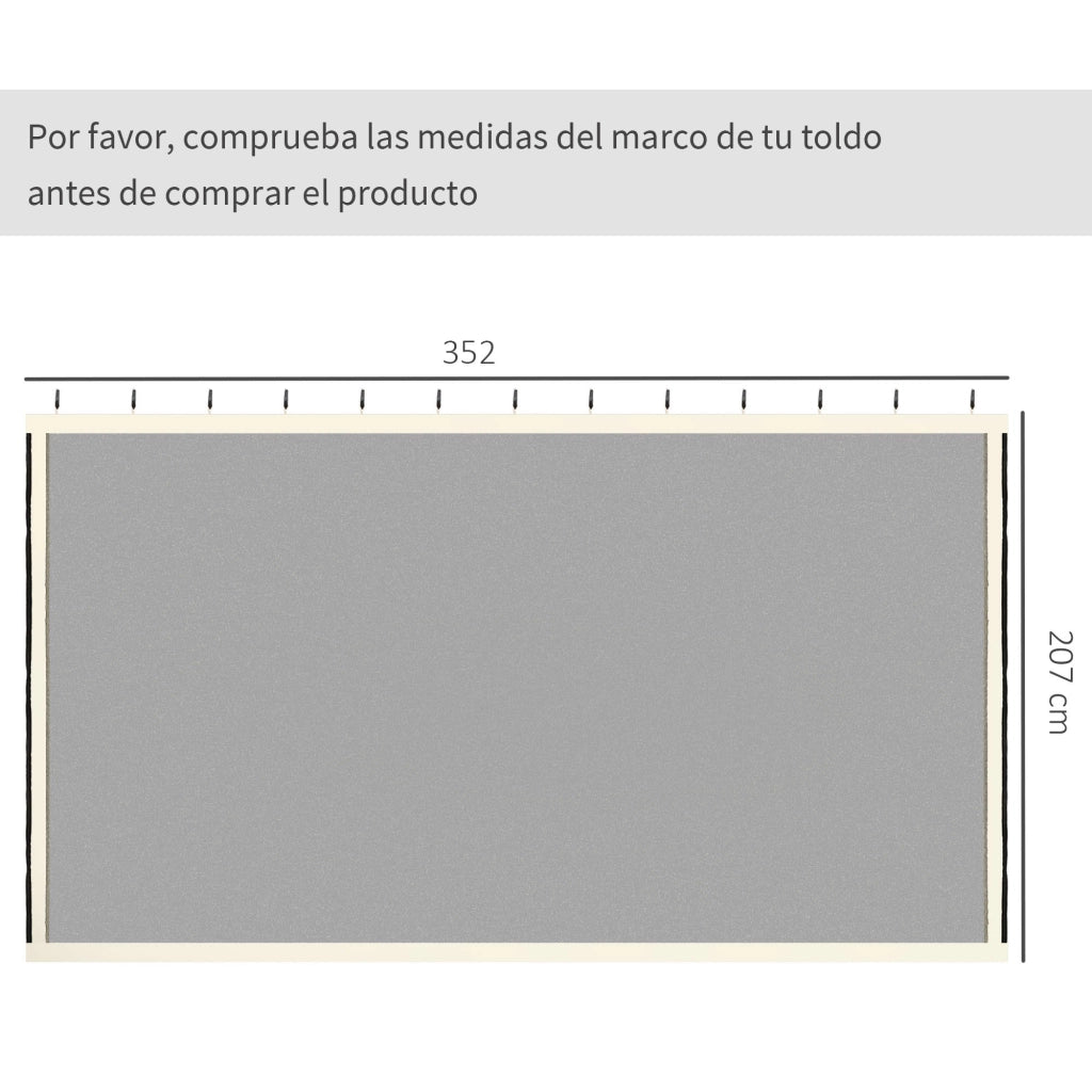 Pannelli Laterali per Carpa da Giardino ¨C zephmum ¨C Grigio 3.5x2 m