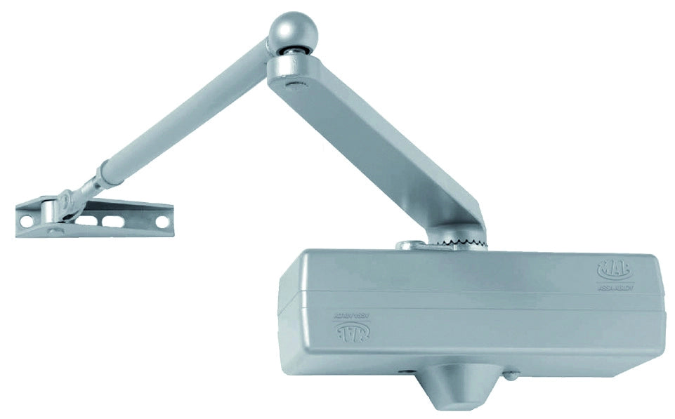 Mab CHIUDIPORTA AEREO CON FERMO Art. 564 x porte mm. 850÷1250 Col. Argento