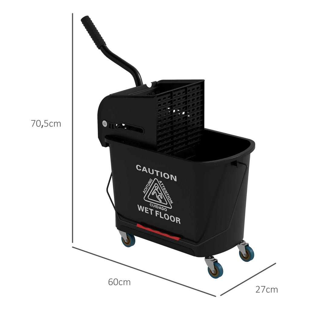 Secchio e Mop con Strizzatore ¨C zephmum ¨C Nero 20 L
