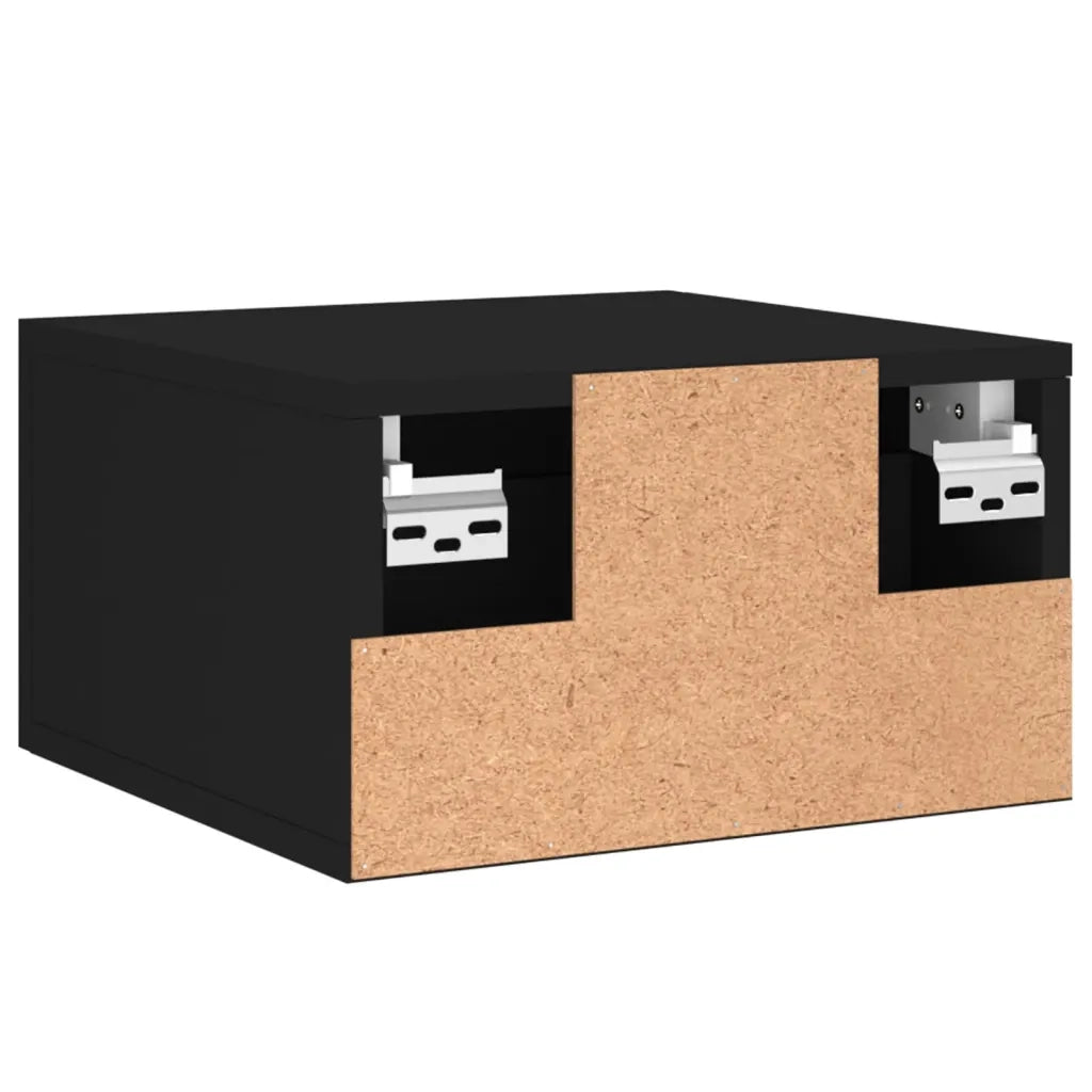 Comodino | Armadio da Notte | Mobiletto da notte a Muro Nero 35x35x20 cm