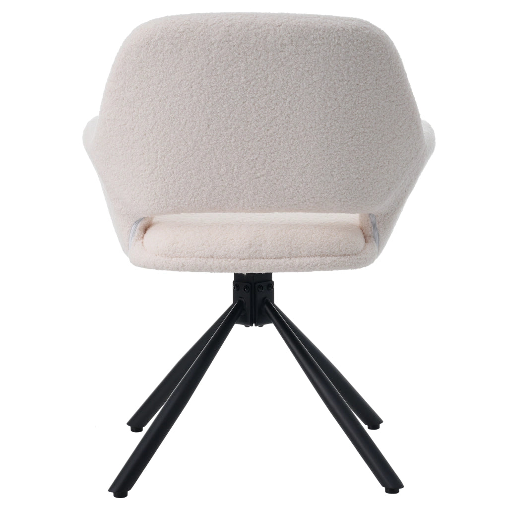 SEDIA Girevole con Braccioli Set da 6 pezzi Sherpa Bianco