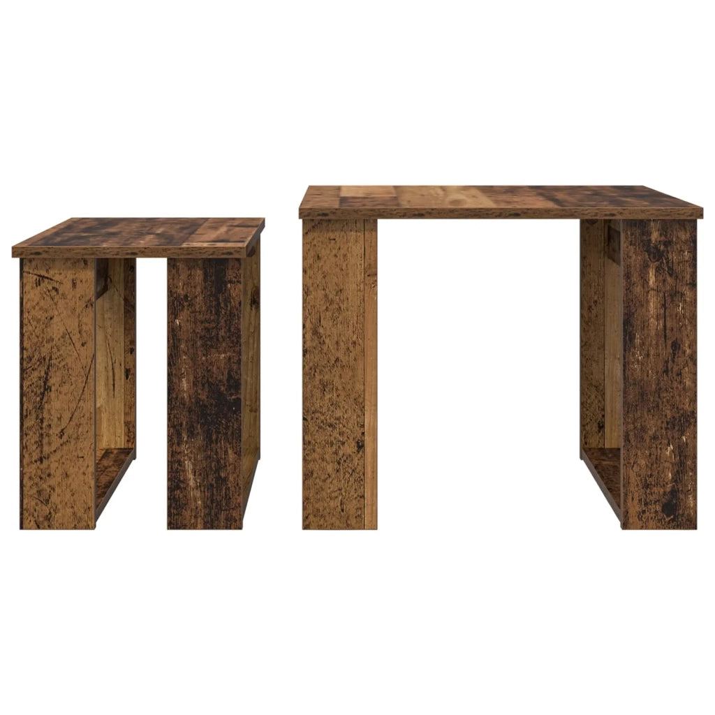 Set di Tavolini da Caffè 2 pcs Legno vecchio Legno multistrato 8000130