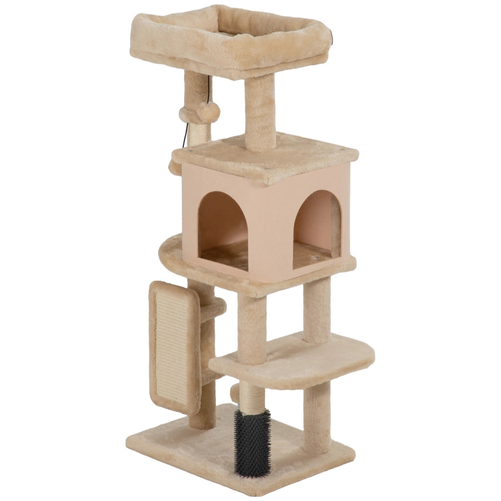 Tiragraffi per Gatti con Casetta e Lettino ¨C Minimal ¨C Beige 104 cm