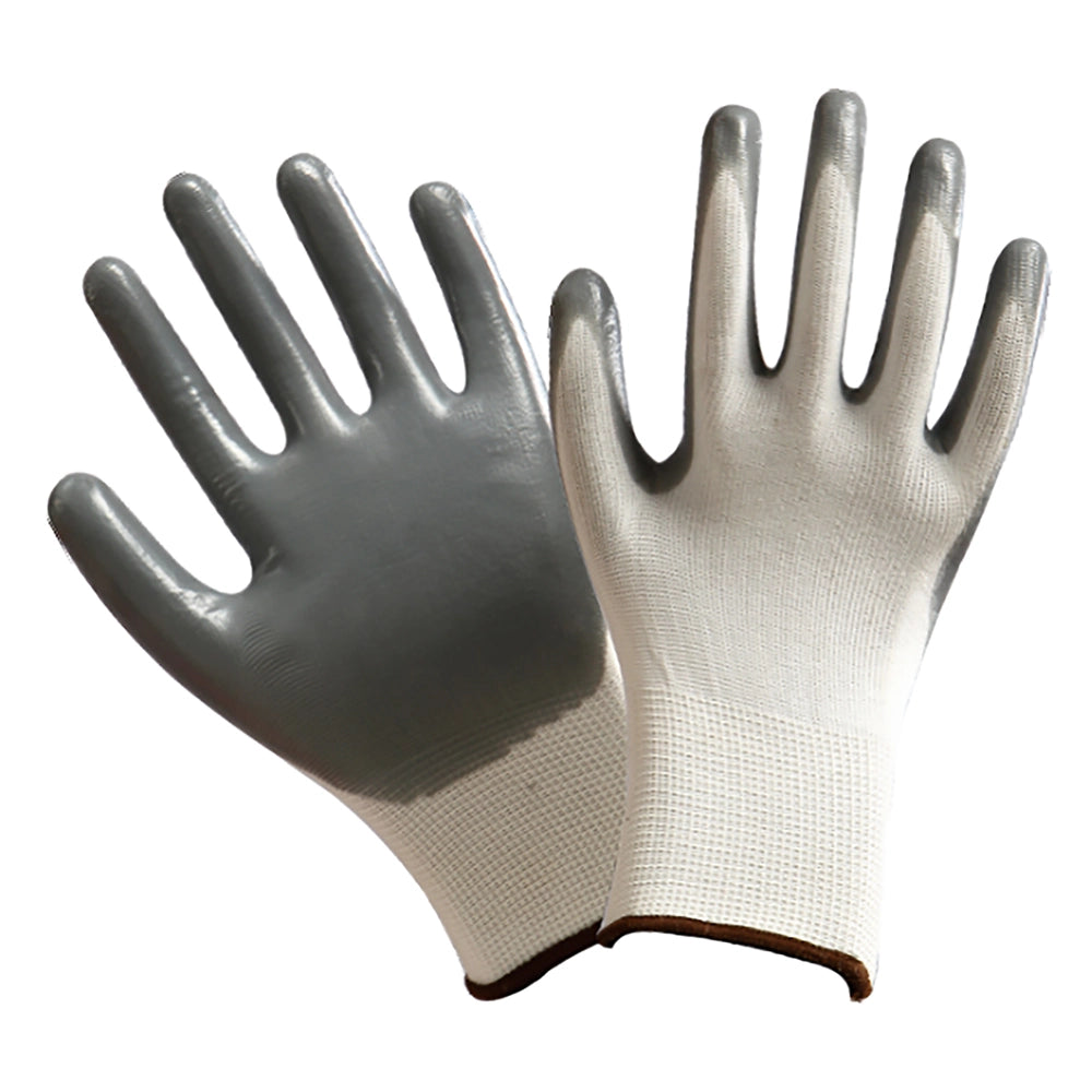 GUANTI IN NITRILE/POLIESTERE Tg. 8 (M)- 12 coppia  - GRIFON SAFETY