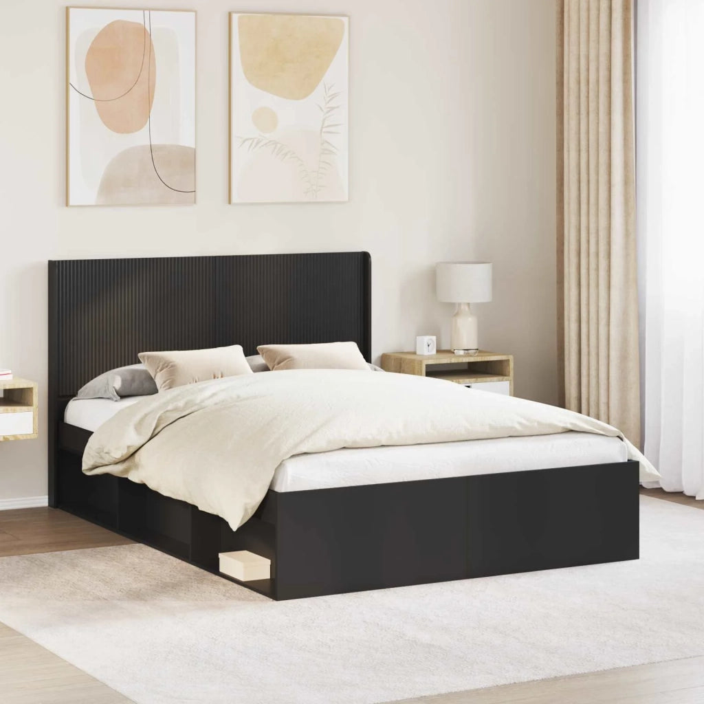 Testiera Letto Nero Legno ingegnerizzato 889596