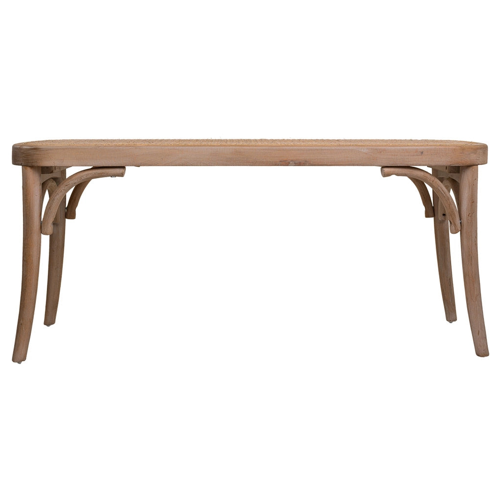 Sgabello in legno e rete marrone 110x37x47h