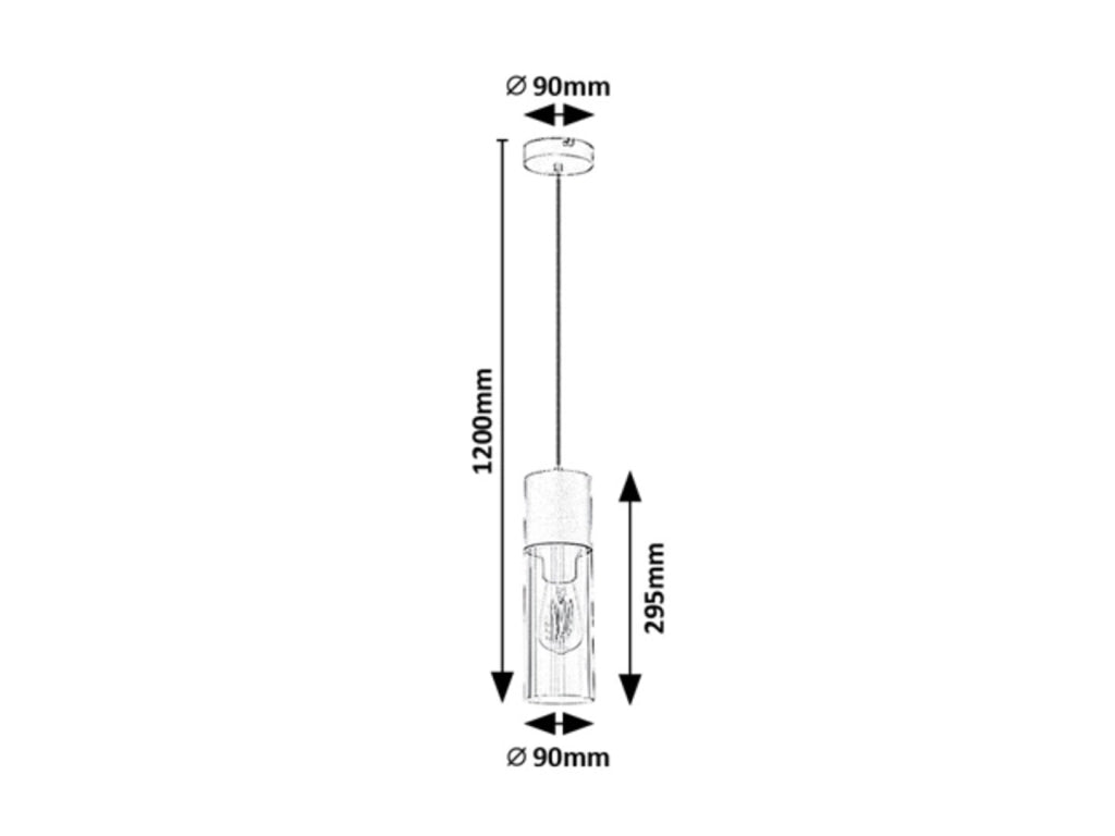 Lampada a sospensione Rabalux Ronno nera E27 Ø9cm