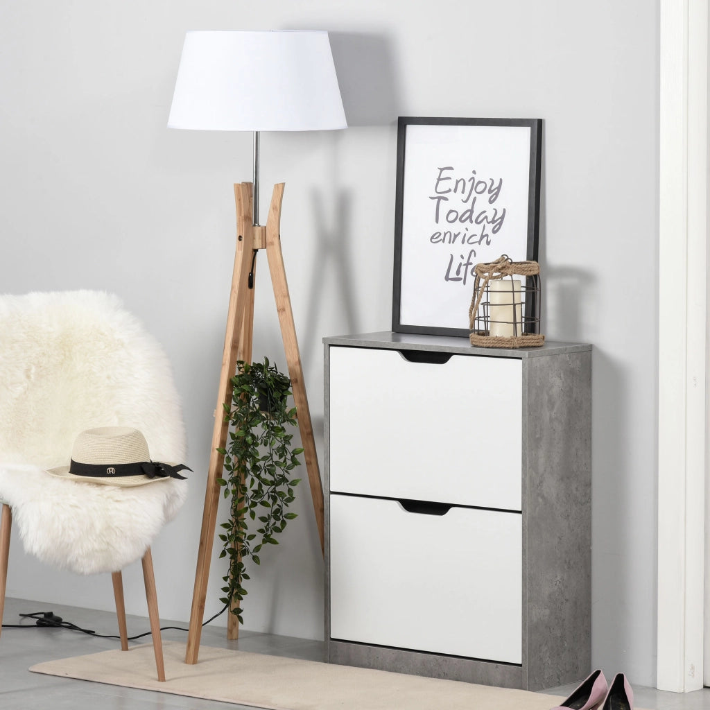 Scarpiera con Cassetti e Ripiani Aggiustabili ¨C Minimal ¨C Grigio 62.5x26x81 cm