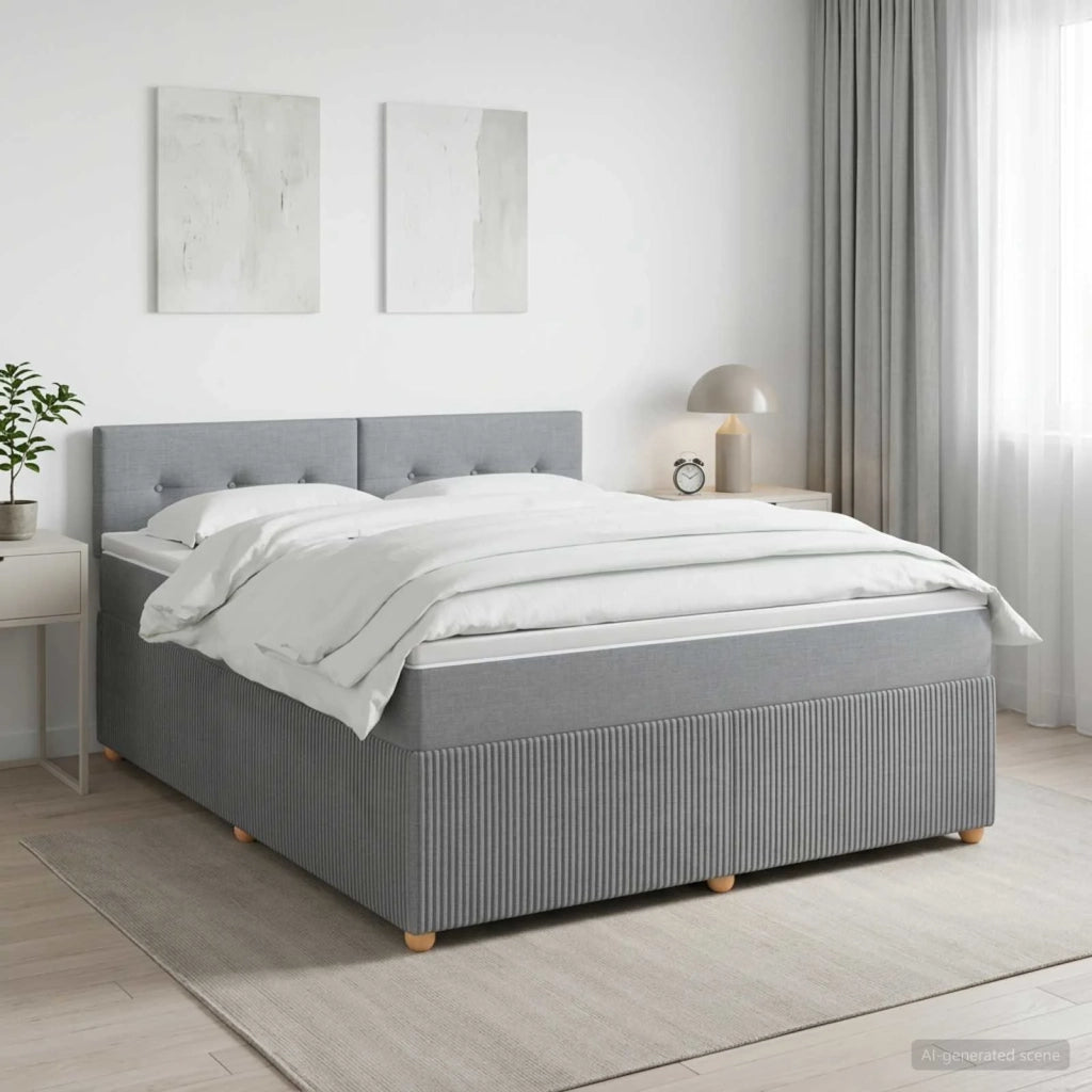 Letto box spring con materasso Grigio Chiaro 140 x 190 cm 3451461