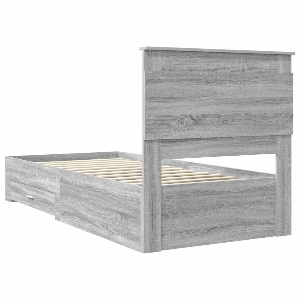Struttura del letto-Giroletto Grigio Sonoma e Argento 75 x 190 cm 961123