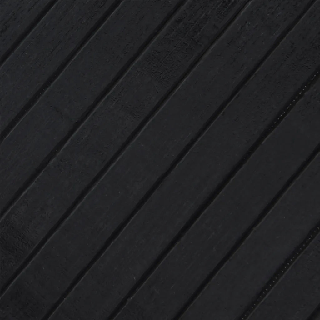 Tappeto Rettangolare Nero 70x200 cm in Bambù 376744