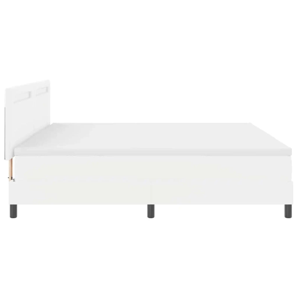 Letto a molle con materasso Bianco 200 x 200 cm Pelle sintetica 3339065