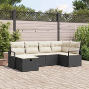 Set di divani con cuscino Nero e Crema polyrattan 3359176