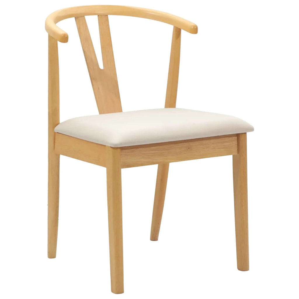 Sedia da pranzo 2 pcs Naturale e chiaro Legno di gomma solido