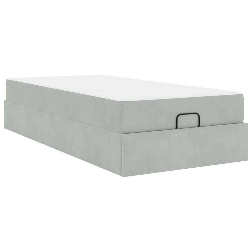Struttura letto con materasso 2 pcs Grigio chiaro Velluto 3399522