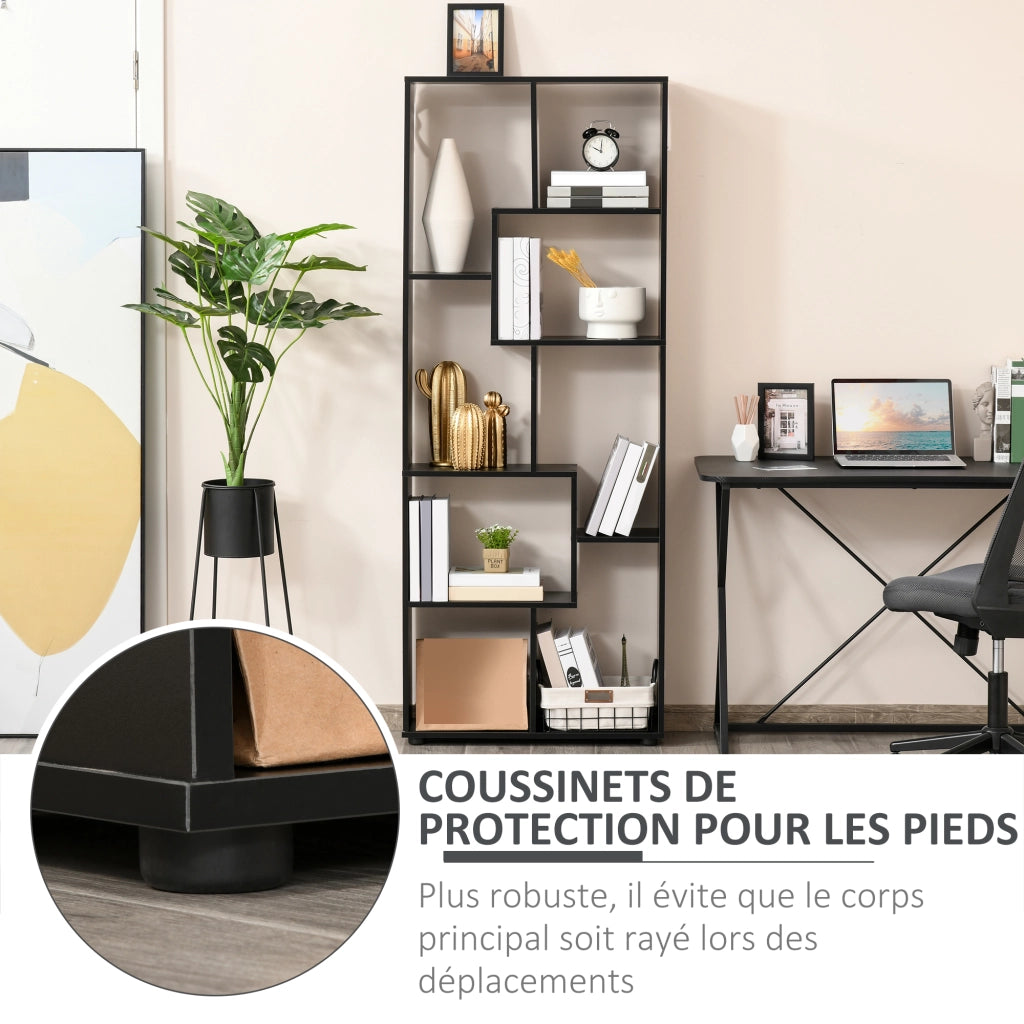 Libreria Scaffale Zigzag Design Moderno ¨C zephmum ¨C Nero 70x24x178 cm