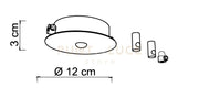 BASE-2R OS Base a raggio d.12cm max 3 punti luce ottone spazzolato