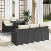 Set Divano da Giardino 6 pcs Nero e crema polyrattan 3348913