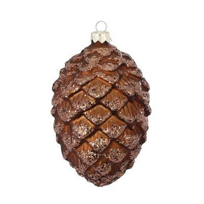 PIGNA DA APPENDERE IN VETRO CON GLITTER ALTA 12,5CM