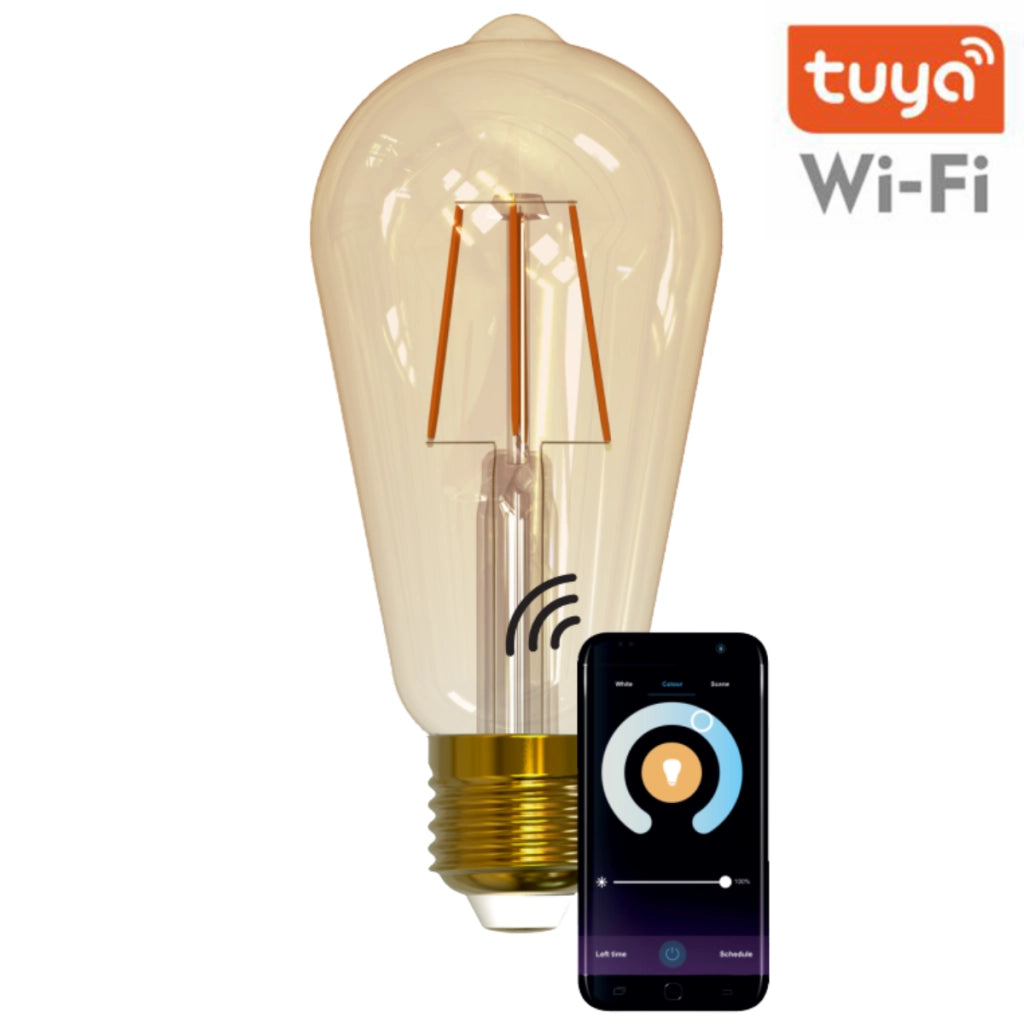 Lampadina LED Filament ST64 E27 WiFi Tuya 5,5W Polux