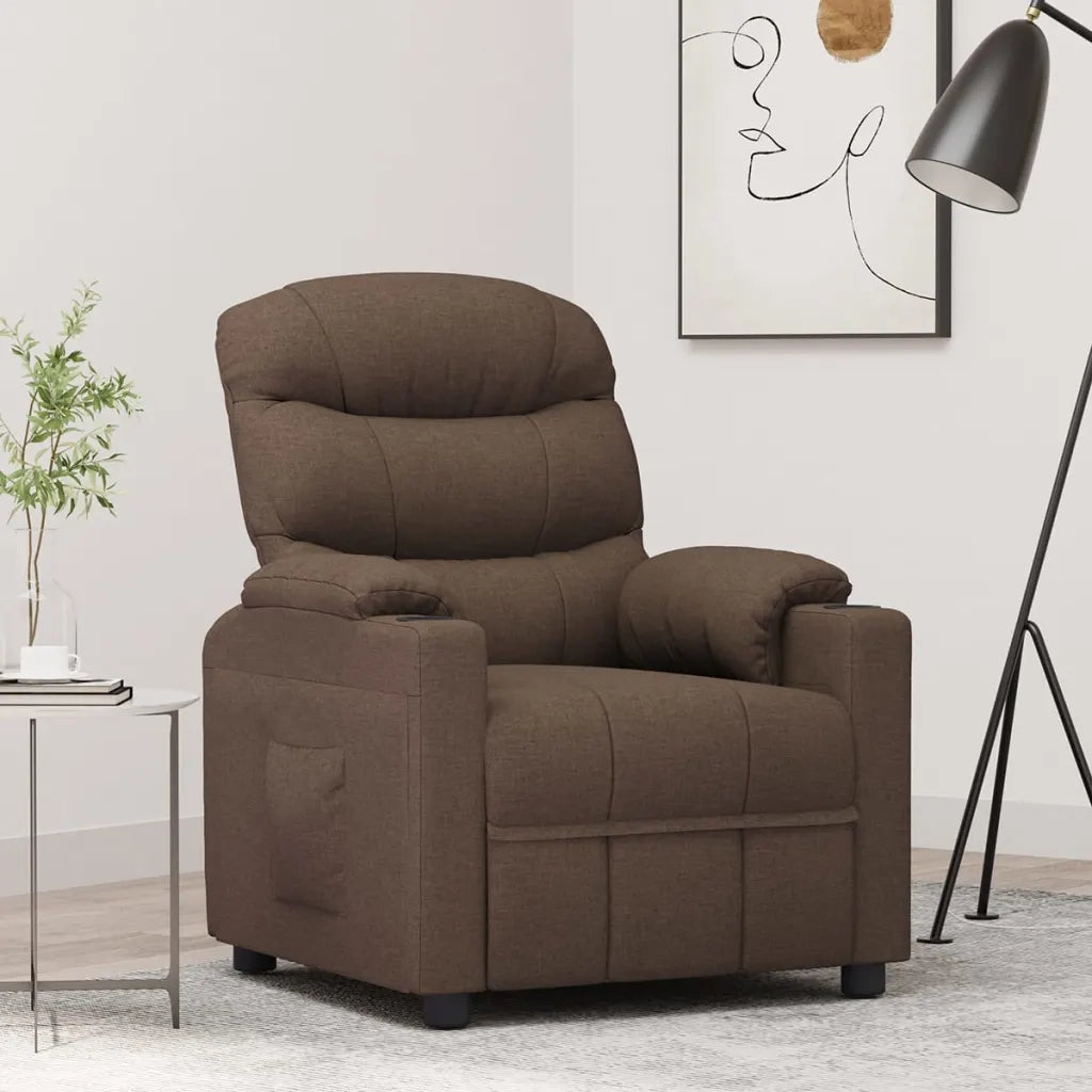Poltrona Reclinabile in Tessuto Marrone 348074