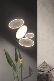 PLAFONIERA A LED RICE GRANDE ORO 3000K 1700LM 34W DIMMERABILE 83X57CM