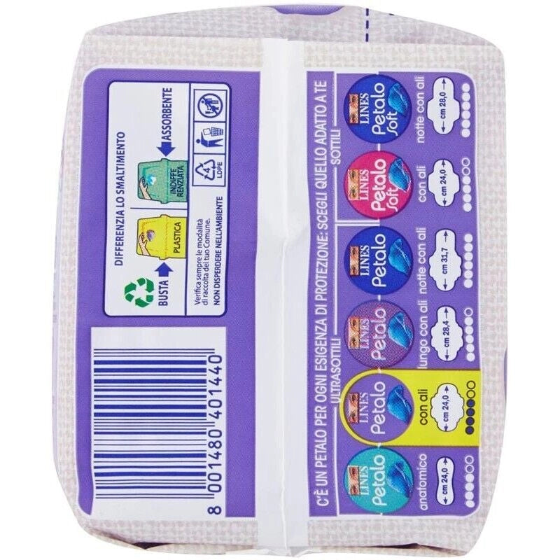 LINES PETALO BLU ASSORBENTI CON ALI ESSENZA FLOREALE 12PZ