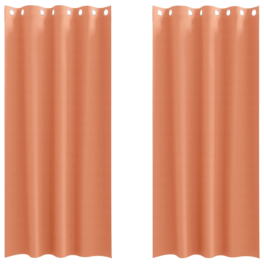vidaXL Tende con tende 2 pcs Terracotta Poliestere