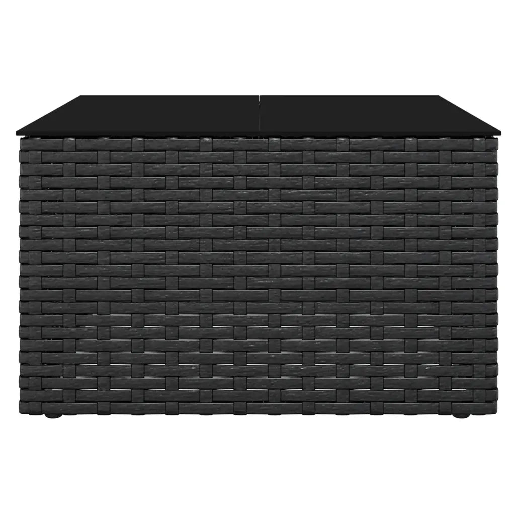 Set da Giardino 2 pz con Cuscini Nero in Polyrattan 362345