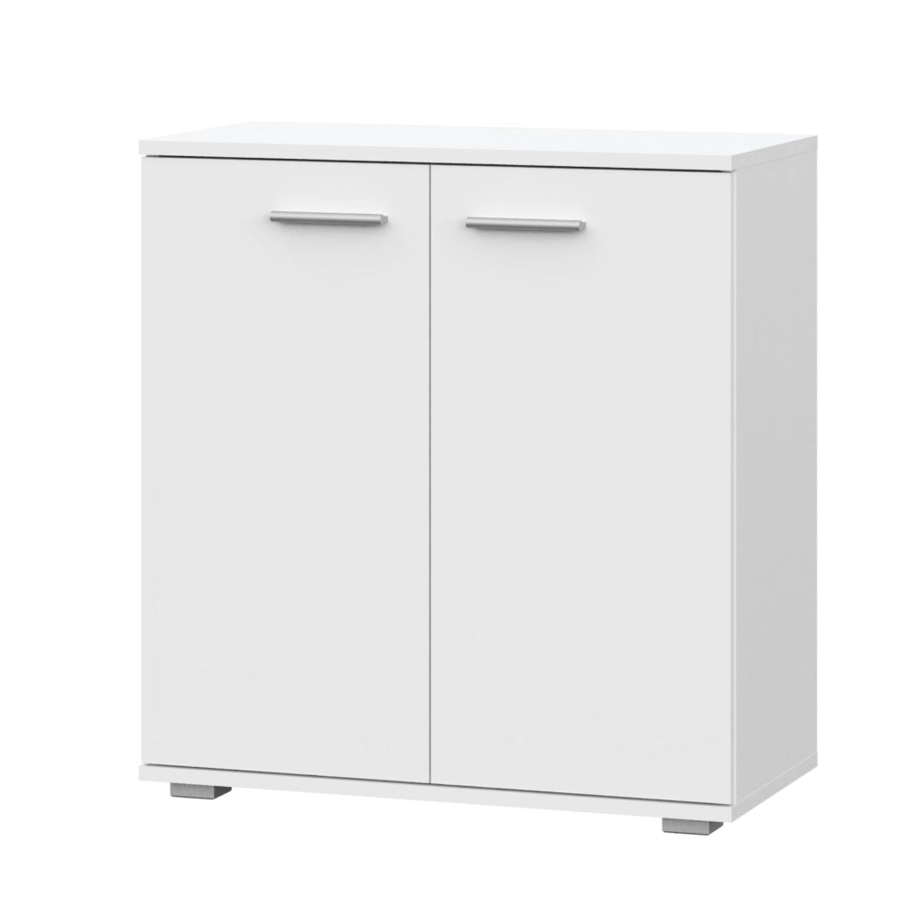 Commode FAUSKE - Capiente - 2 Porte - Bianco - Larghezza 69 cm, Altezza 74 cm, Profondit? 34 cm