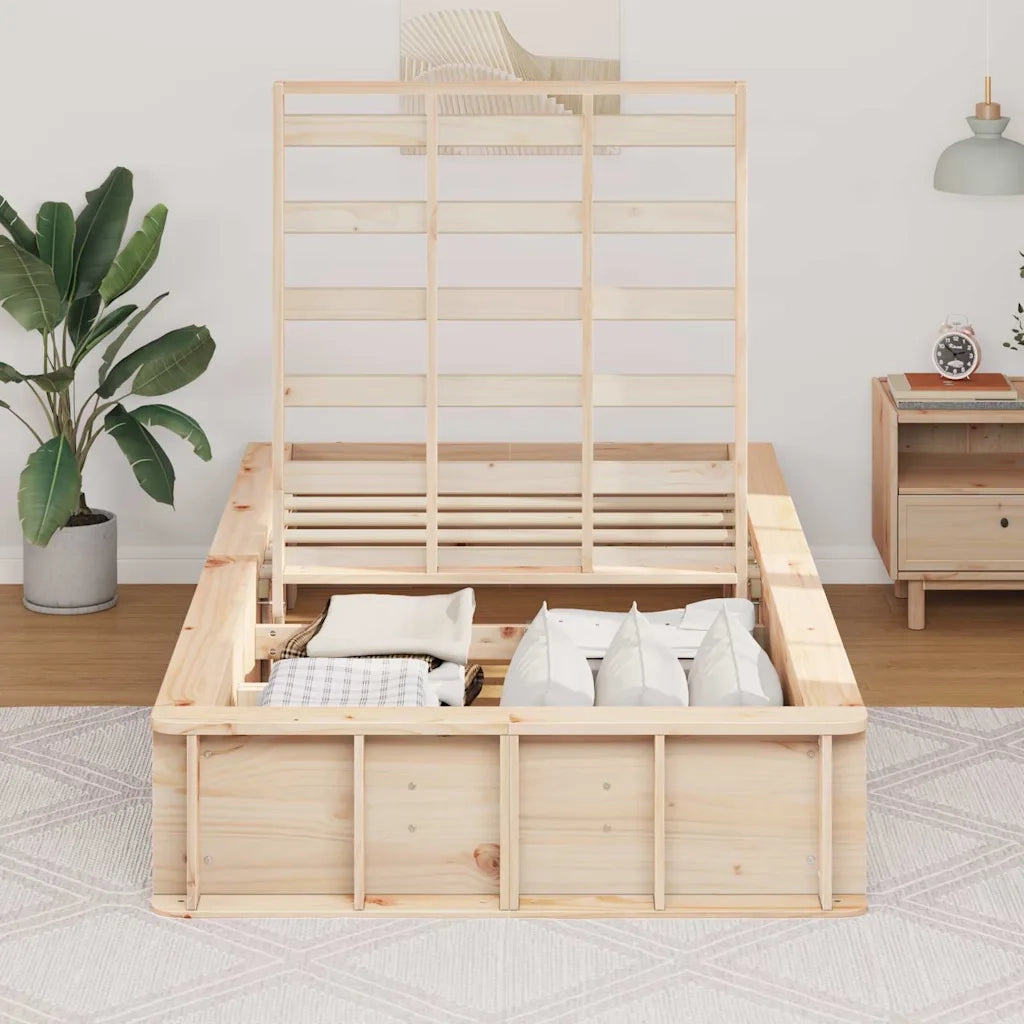 Letto singolo | Letto per adulti | Struttura del letto Marrone 80 x 200 cm Pino massello