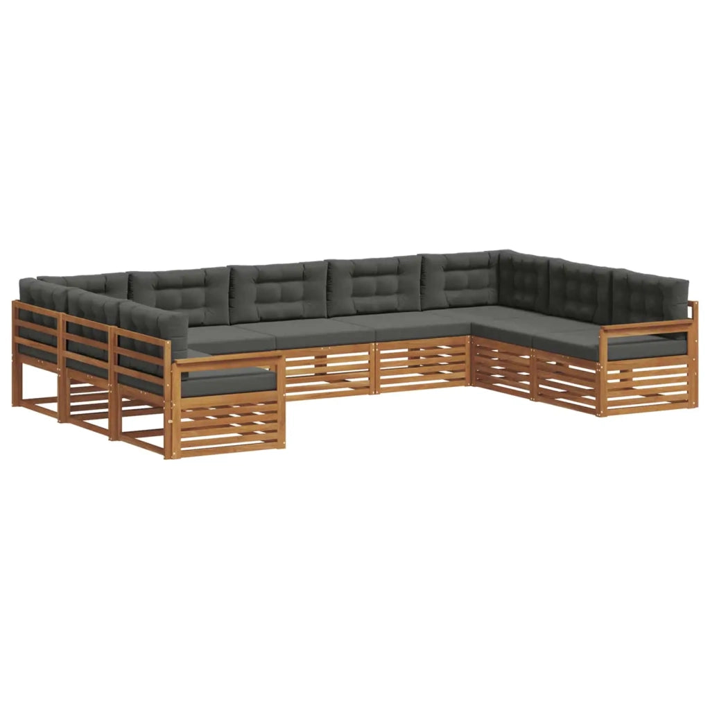 Set di divani da esterno con cuscino 9 pcs Naturale e Antracite 3374117