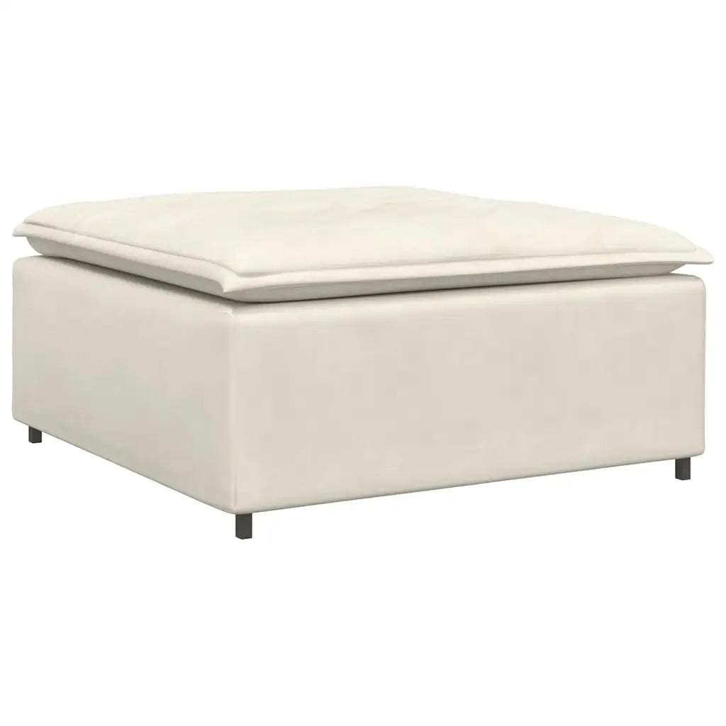 Modulo Poggiapiedi Divano Modulare Crema 100x100x48 cm 4104496